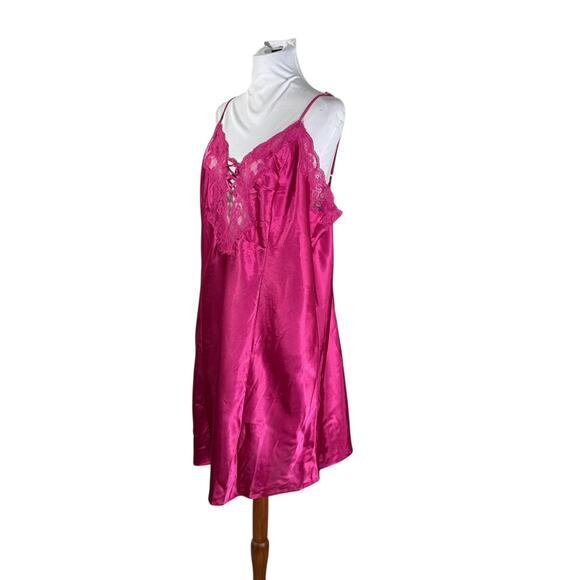 Vintage Y2K Pink Frederick's of Hollywood Slip Chemise Lingerie 2X - Picture 5 of 6